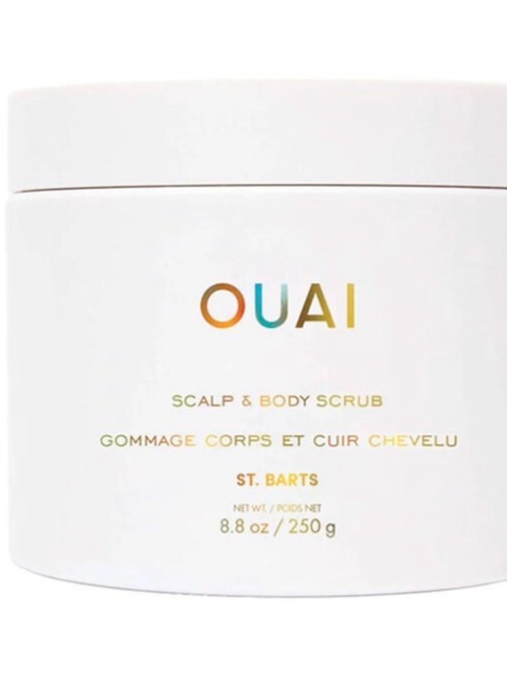 OUAI St. Barts Scalp & Body Scrub - White with Multicolor Logo